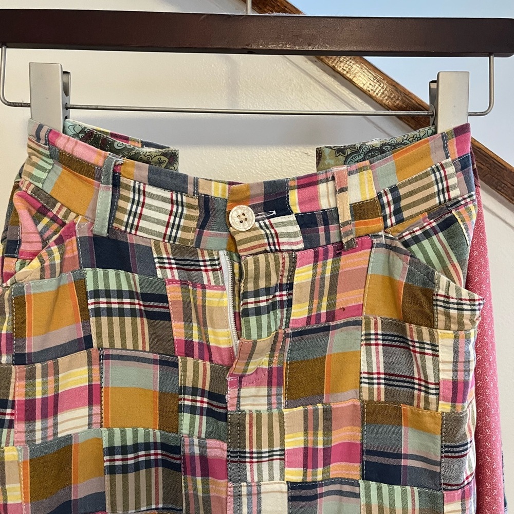 OOAK Colorful boho Patchwork Plaid Long Skirt